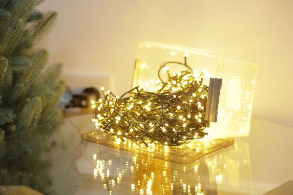 LED гірлянда 300 діодів золотий, 14м + 3м