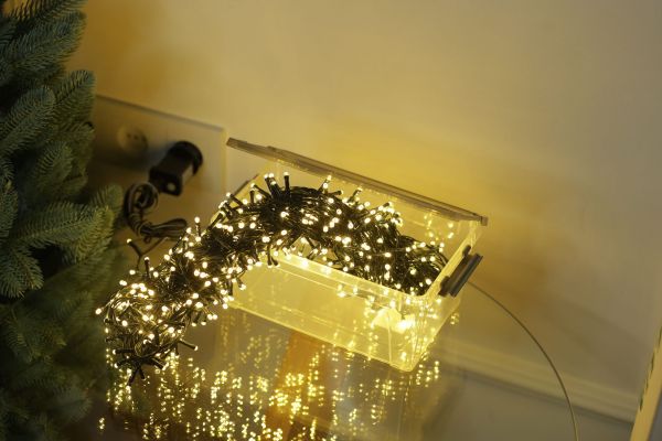 LED гірлянда 500 діодів золотий, 24м + 3м