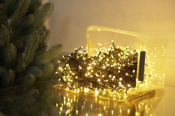 LED гірлянда 500 діодів золотий, 24м + 3м